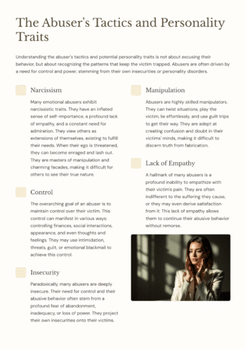 Break Free from Toxic Relationships: A Recovery Plan - the abusers tactics and personality traits