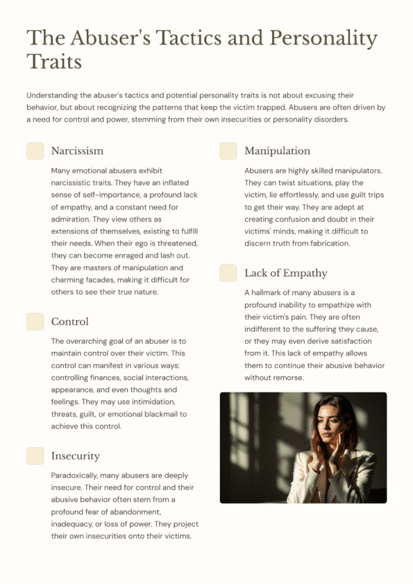 Break Free from Toxic Relationships: A Recovery Plan - the abusers tactics and personality traits
