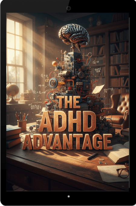 ipad com o ebook The ADHD Advantage: A Comprehensive Guide to Understanding, Managing, and Thriving with an Interest-Based Mind