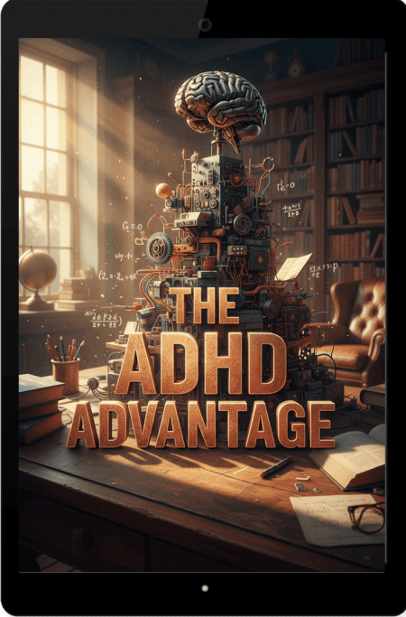 ipad com o ebook The ADHD Advantage: A Comprehensive Guide to Understanding, Managing, and Thriving with an Interest-Based Mind